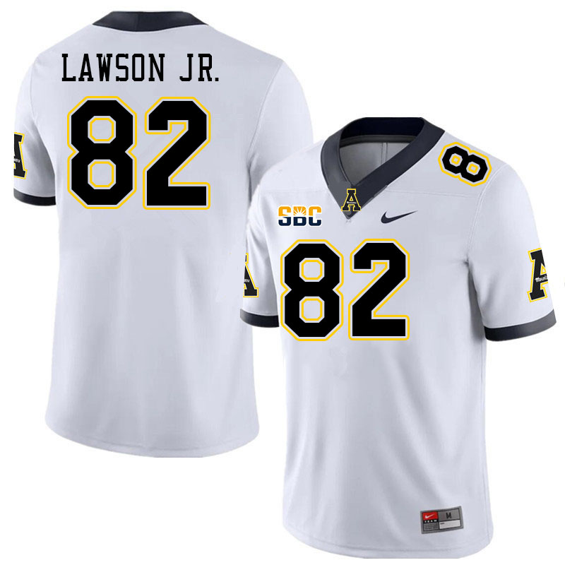 Men #82 Chris Lawson Jr. Appalachian State Mountaineers College Football Jerseys Stitched Sale-White - Click Image to Close